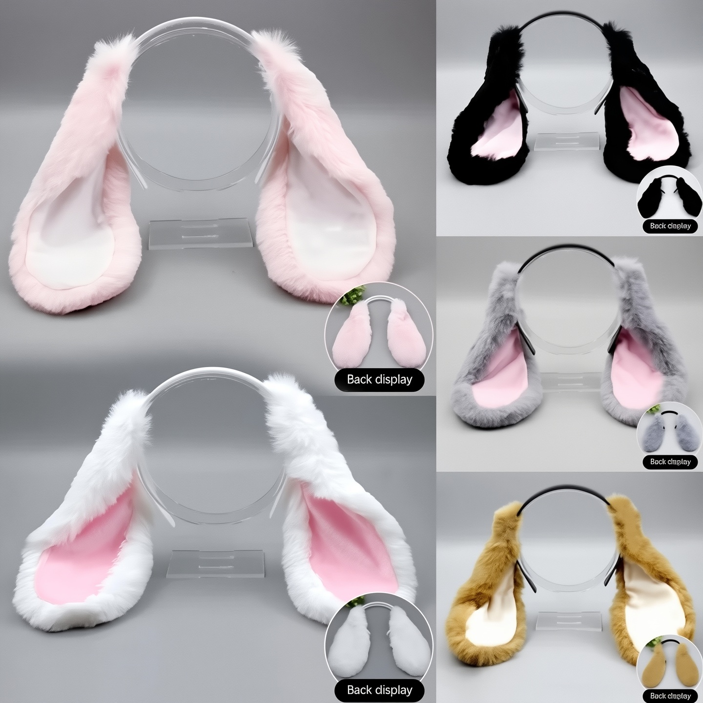 Bandeaux oreilles de lapin blanc, oreilles de lapin en fourrure, Costume mignon, accessoires pour cheveux de lapin pour femmes