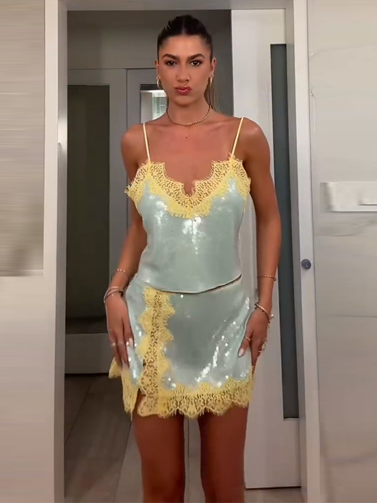Jupe Courte Scintillante Grande Taille à Paillettes pour Femme – Taille Haute, Moulante, Idéale Soirées et Clubs – Bas de Tenue Tendance Printemps-Été pour Dames