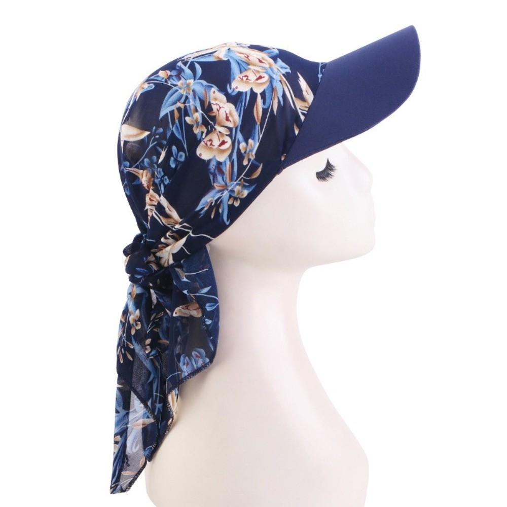 Foulard pré-noué, Chapeau foulard, Protection solaire, Imprimé floral, Casquette de baseball en mousseline, Respirant, Léger, Bonnet chimio