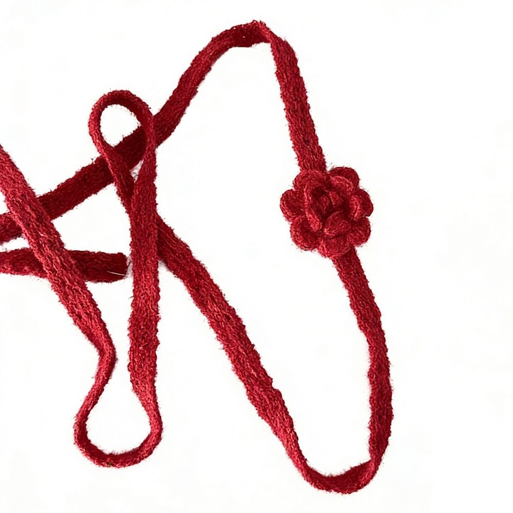 Écharpe en laine tridimensionnelle à motif rose 3D couleur unie, châle en laine à motif rose, écharpe à ruban étroit, écharpe tricotée au crochet faite à la main