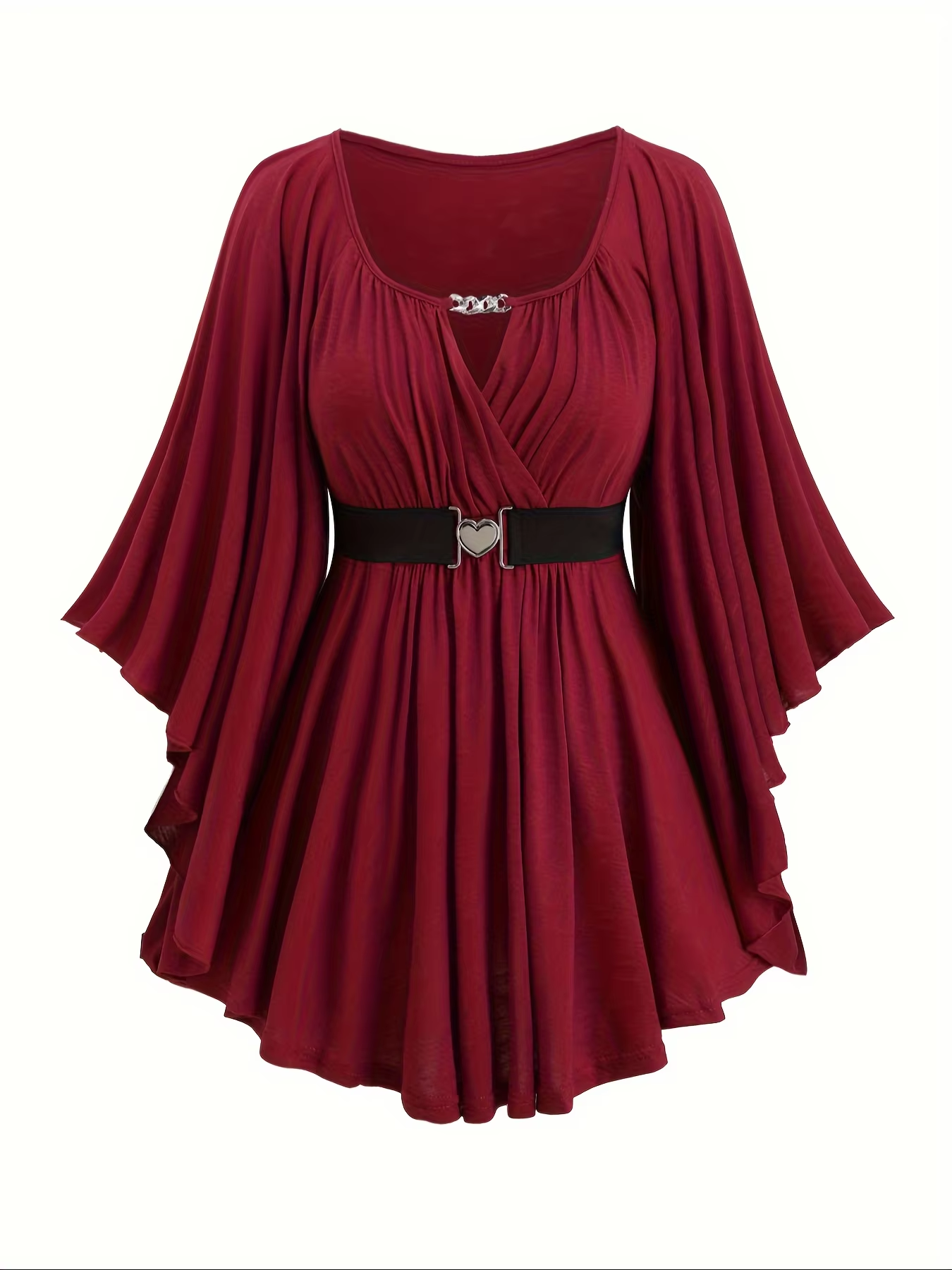 Nouvelle collection automne-hiver de vêtements pour femmes, mode européenne et américaine, coupe ample avec ourlet irrégulier, couleur unie, motif cœur
