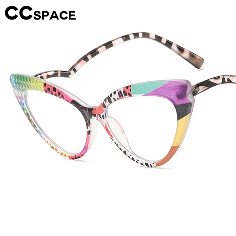 Lunettes œil de chat colorées pour femmes, mode arc-en-ciel classique, Anti-lumière bleue, verres transparents, monture optique