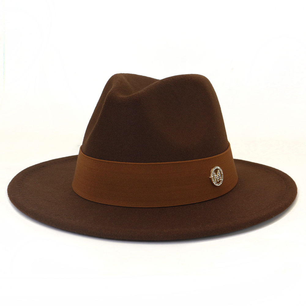 QBHAT – chapeaux Fedora pour hommes et femmes, avec ruban de café M, casquette de Jazz, solide, noir, blanc, vert, fête, robe d'église à large bord