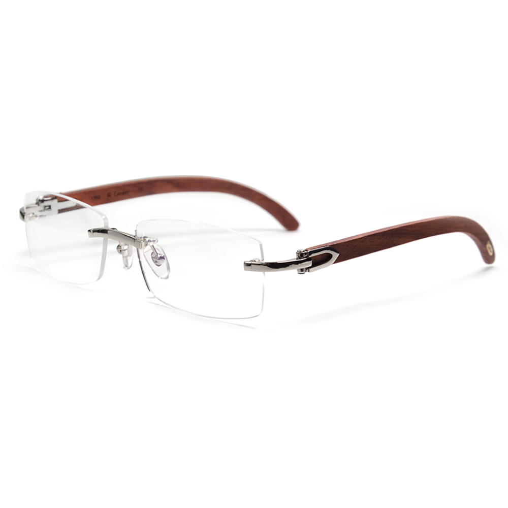 Lunettes de luxe sans monture en corne de bœuf naturelle, monture pour moi, Vintage, rectangulaires, originales, en bois, pour myopie, sur Prescription