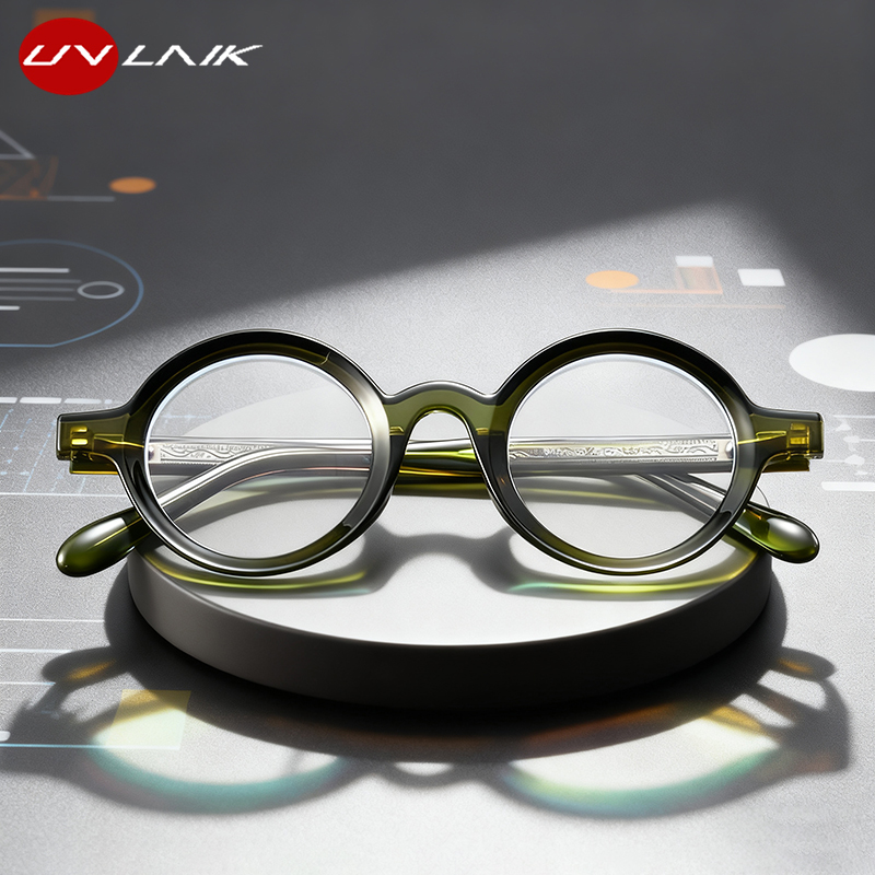 Monture de lunettes polyvalente à la mode pour femmes et hommes, monture ronde en métal TR90, Anti lumière bleue, lentille transparente, optique