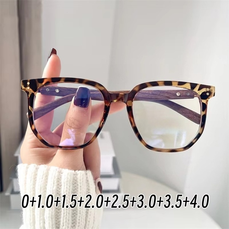 Lunettes de lecture carrées surdimensionnées pour femmes, Vintage, blocage de la lumière bleue, lunettes de vue lointaine, lunettes optiques de luxe sur Prescription