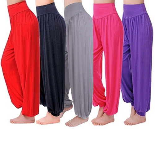FJBLOOMER-Pantalon Sarouel en Coton pour Femme, Pantalon Long, Jambes Larges, Décontracté, Bohème, brevdu Ventre, Yoga, Fitness