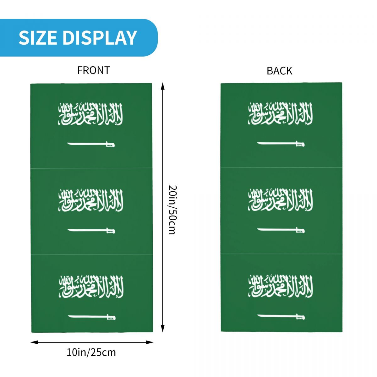 Foulard Bandana imprimé pour hommes et femmes, drapeau arabie saoudite, couvre-cou, cagoule, multifonction, cyclisme, pêche, pour adultes, lavable