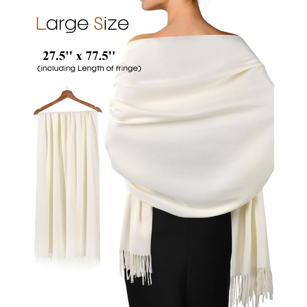 Châle en cachemire pour femme, écharpe douce et chaude en mélange de viscose, idéale pour les mariages, les soirées, les voyages et les vols.