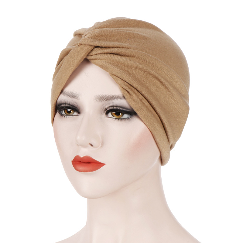 Élastique couleur unie pré-attaché Hijab enveloppement foulard chapeaux musulman Turban Bonnet pour femmes chapeau intérieur mode femme Turbans casquettes
