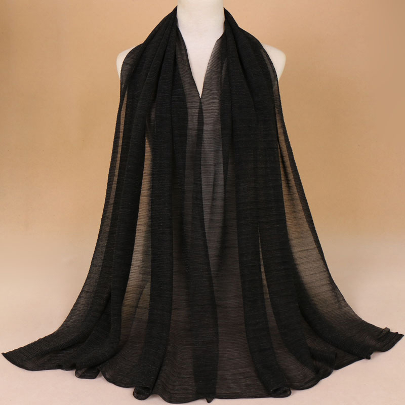 1 pièce Écharpe à paillettes pour femme, Hijab musulman scintillant, Châle froissé brillant, Foulard islamique fin transparent, Accessoires de fête pour femme