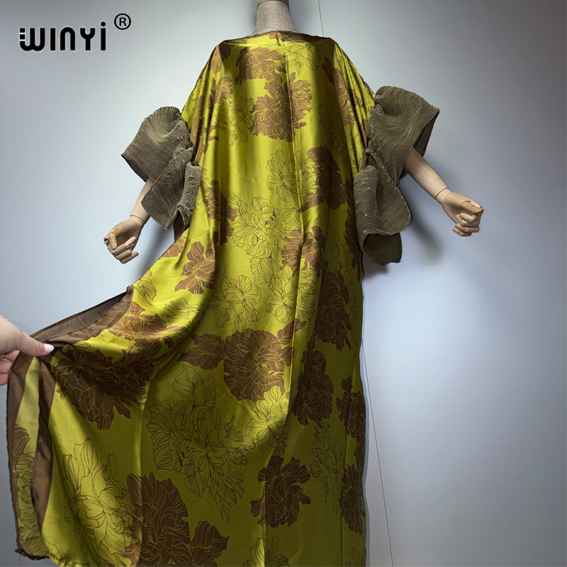 Robe Kaftan Rétro WINYI pour Femmes Musulmanes, Abaya Ample de Luxe pour les Fêtes, Vêtements de Soirée de Dubaï pour Femmes du Moyen-Orient