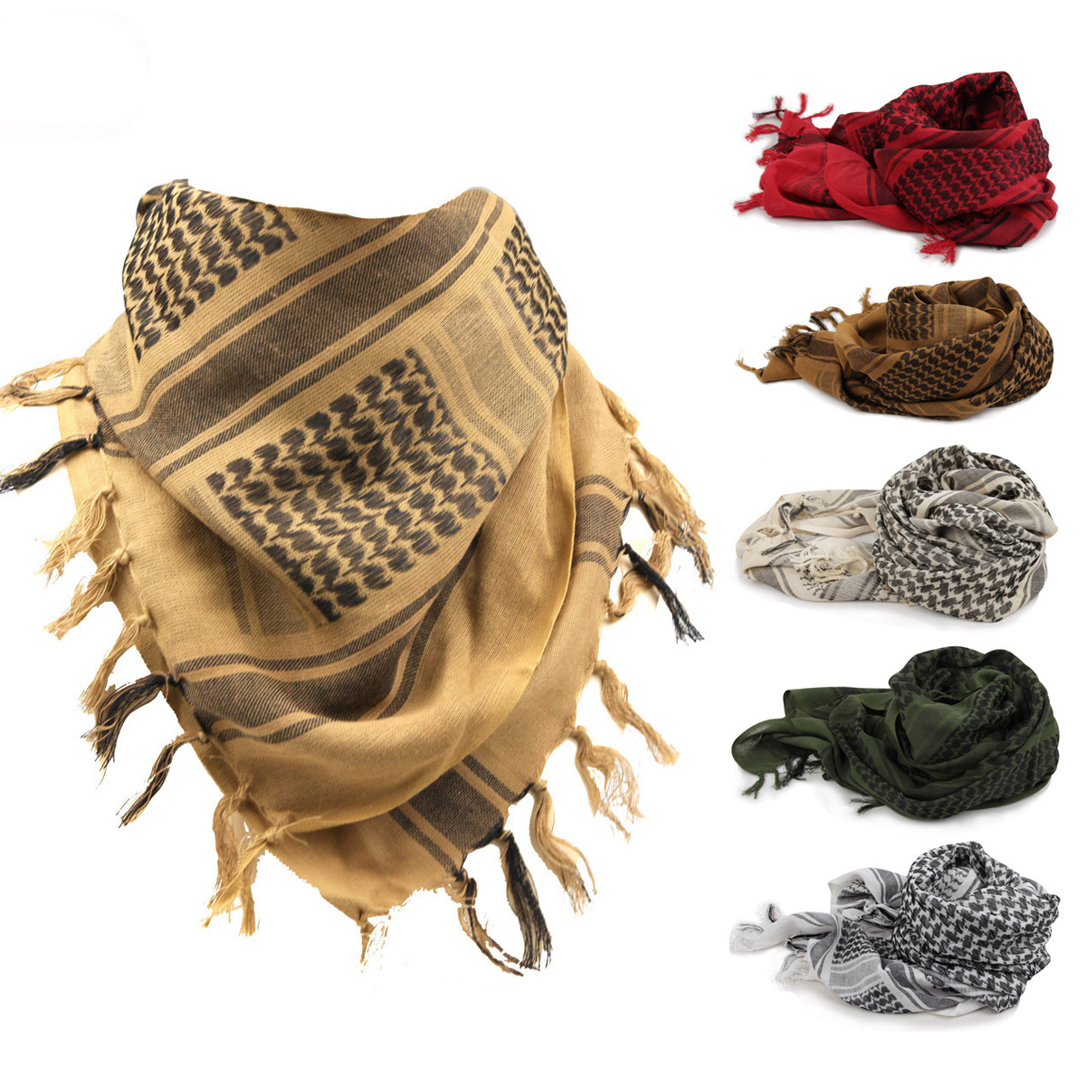 100% coton plus épais foulards arabes hommes hiver Keffiyeh coupe-vent écharpe musulman Hijab Shemagh tactique désert carré Wargame