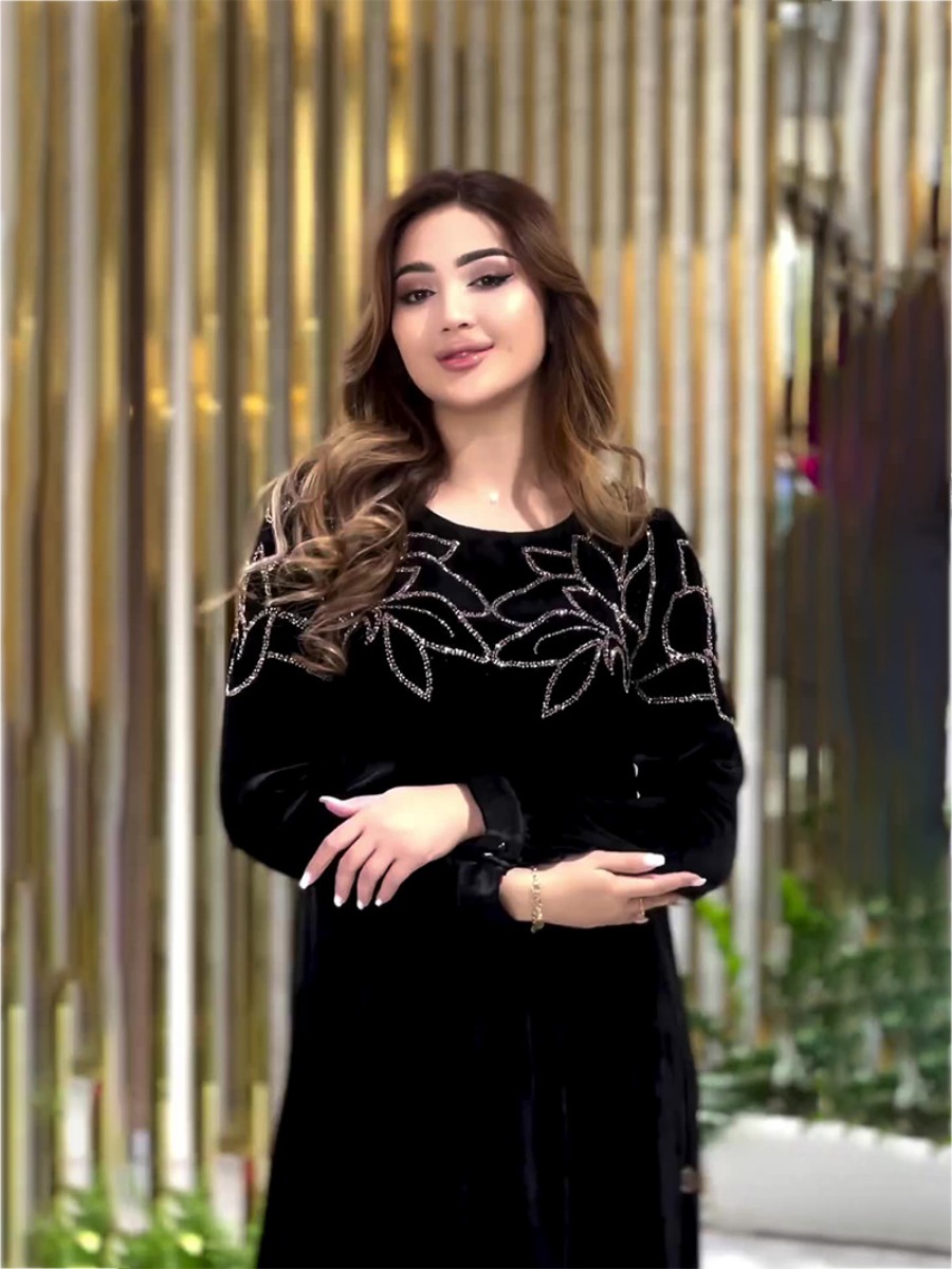 Eid Robe de soirée musulmane pour femmes Abaya printemps velours diamant robes Ramadan ceinture robes Largos dubaï Robe Jalabiya 2024
