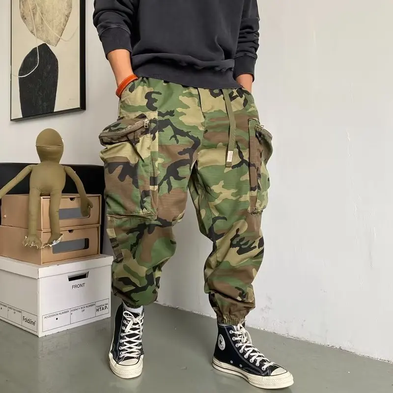 DulCamSolomon-Pantalon sarouel pour homme, grande poche, multifonctionnel, adt, extérieur, décontracté, sport, jogging, vêtements d'entraînement, mode