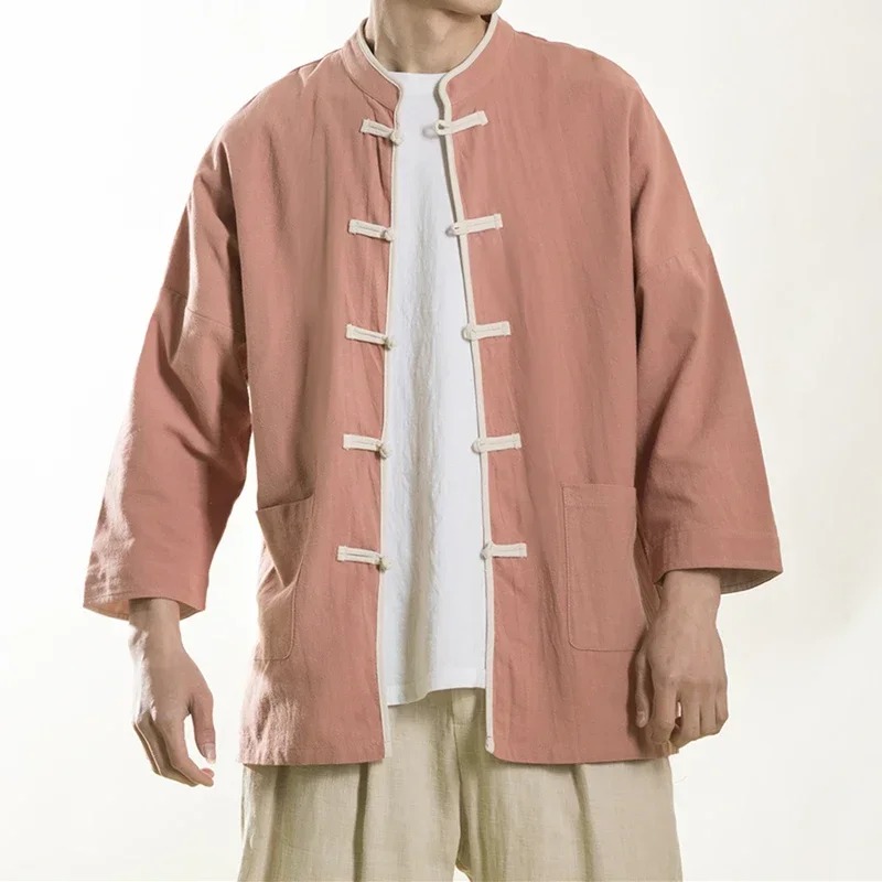 Robe Traditionnelle Alberoise en Coton pour Homme, Chemise Ligne, Vêtements Décontractés, Mince, Manteau Vintage Trempé, Y-Tang, Grande Taille, Printemps Été 2024