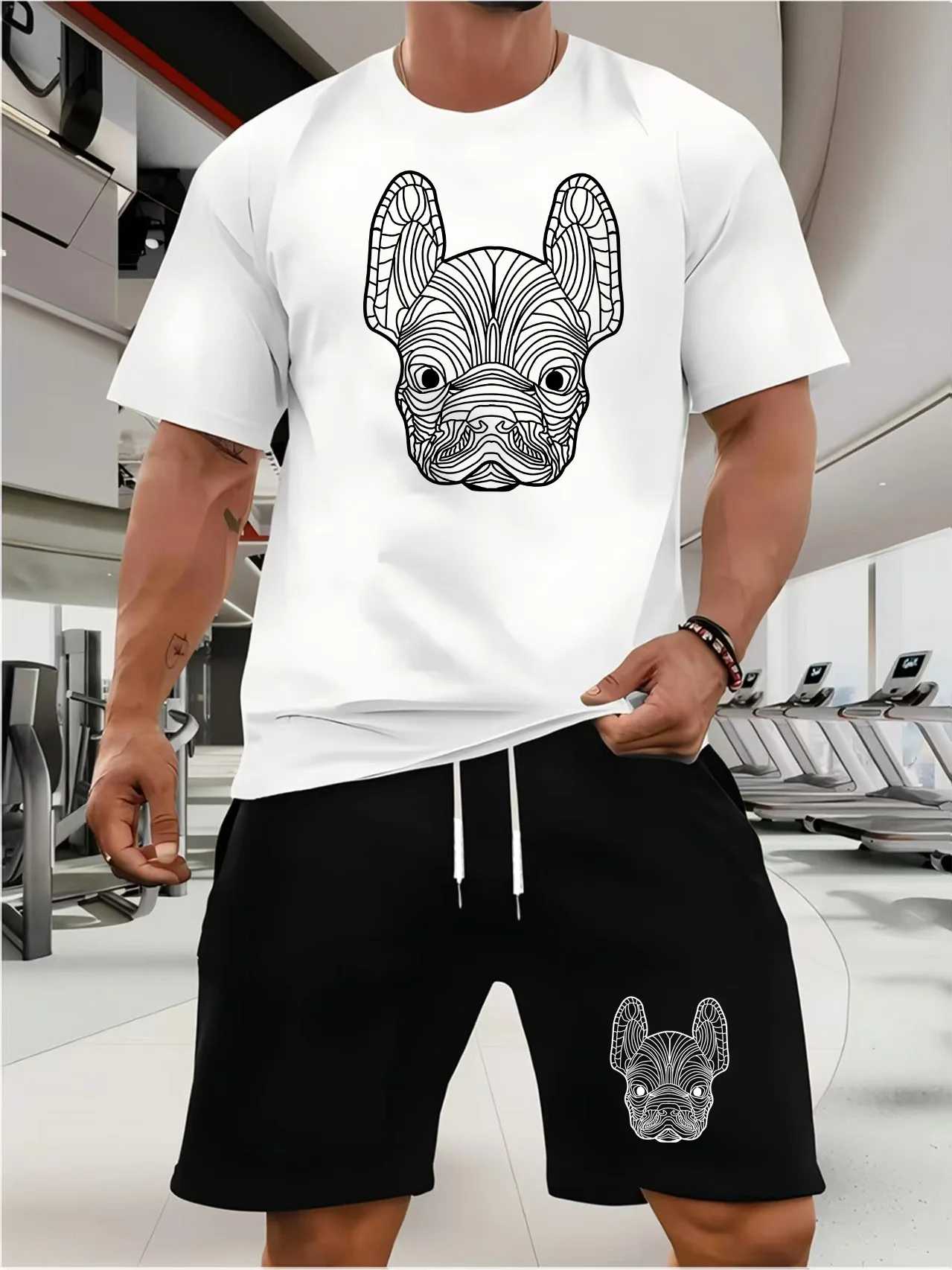 Costumes tendance pour hommes Ensemble de shorts d'été pour hommes Tenue de sport T-shirt à manches courtes pour étudiants Ensemble de 2 pièces Survêtements pour hommes Vêtements décontractés pour hommes