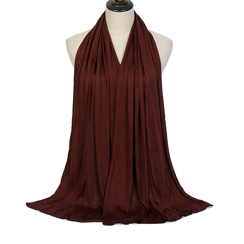 20 couleurs plaine Jersey Hijab casquettes écharpe coton Polyester enveloppement élasticité châles Foulard Long doux musulman bandeau Snood 170*60Cm