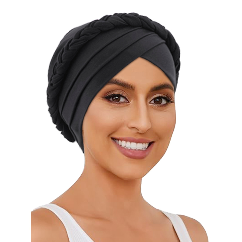 Femmes musulmanes tresse élastique Turban Hijab bandeau chimio foulard couverture de cheveux enveloppement islamique chapeaux