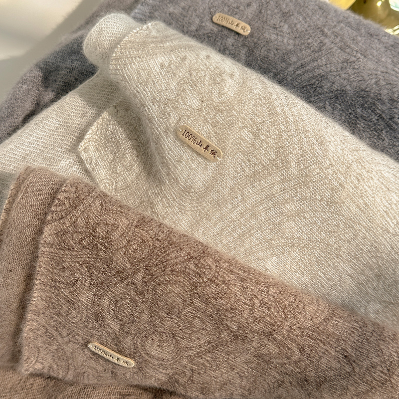 100% écharpe en cachemire de luxe pour les femmes mode haut de gamme classique imprimé écharpe en cachemire châle hiver chaud tricot Pashmina Wrap