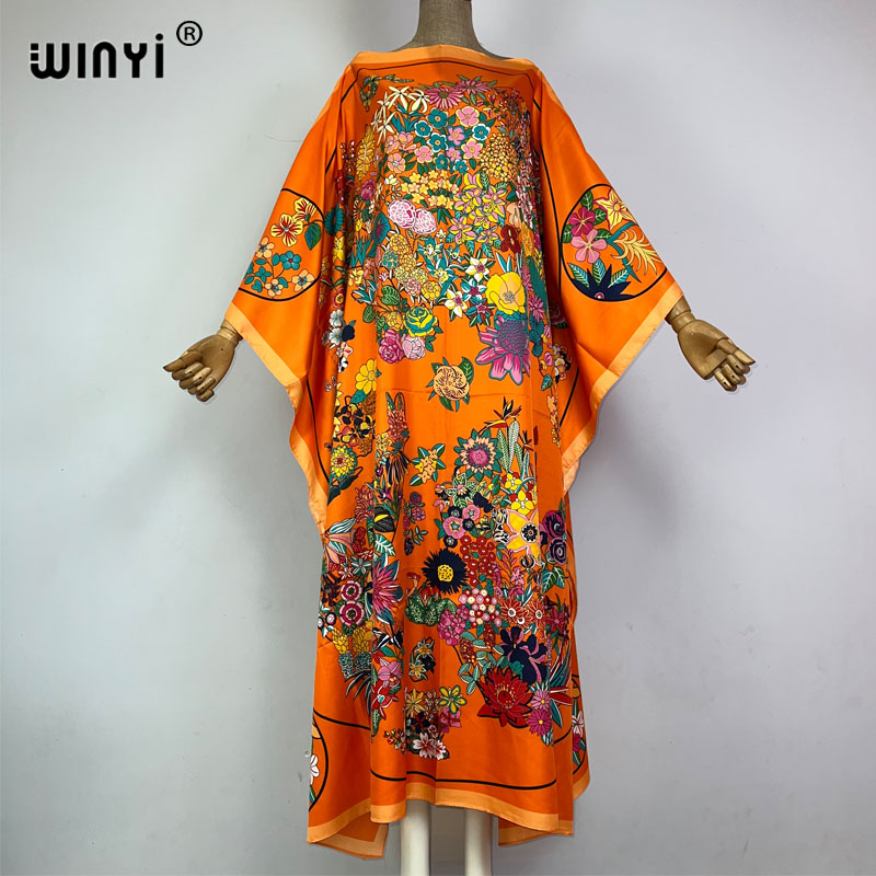 WINYI-Robe de plage imprimée de haute qualité pour femmes musulmanes, tenue de soirée élégante