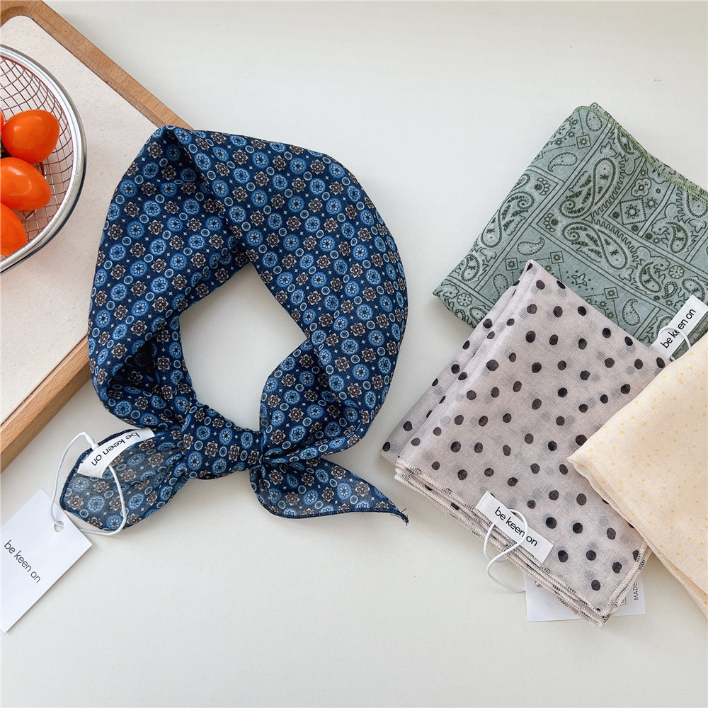 55 cm coton carré écharpe foulard mouchoir foulard châle enveloppement Turban Bandanas bandeau bandeau