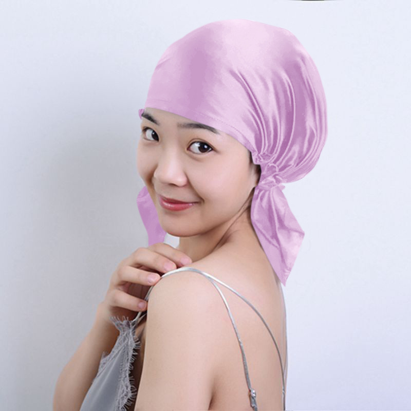Bonnet de nuit en soie véritable 100% soie de mûrier, bonnet de douche pour femmes, bonnet de soin pour cheveux longs, bonnet de sommeil en soie véritable, bonnet de douche en soie pour la maison.