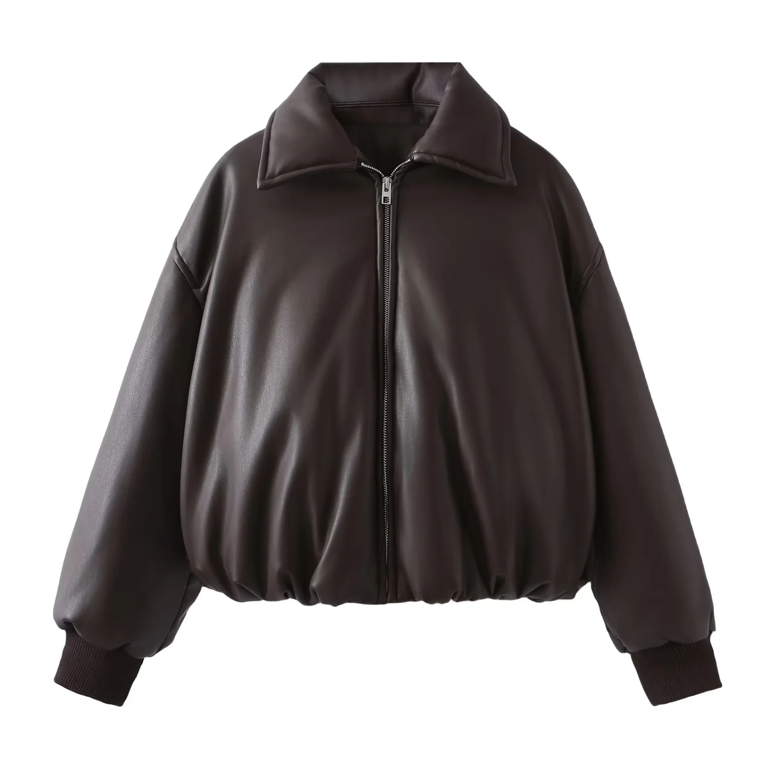 Blouson en cuir à manches longues pour femmes, vêtement d'extérieur, solide, streetwear, chaud