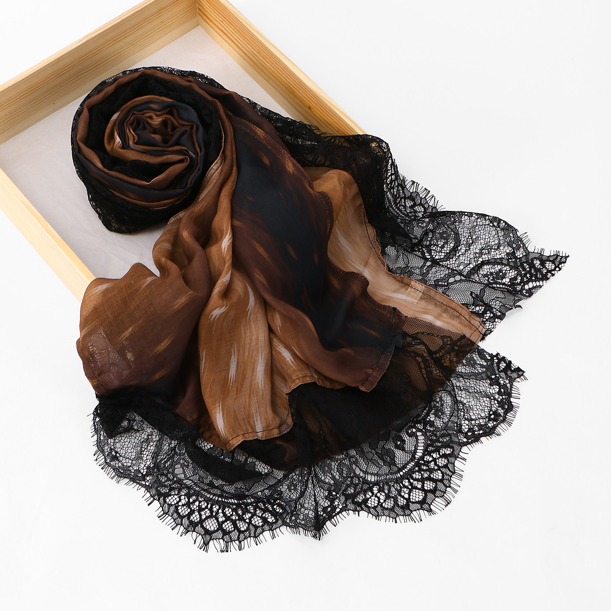 Nouveau Hijab Musulman Imprimé Dentelle à Pois pour Femme, Châle Turban Foulard Voile pour Femme Ramadan 180*70cm