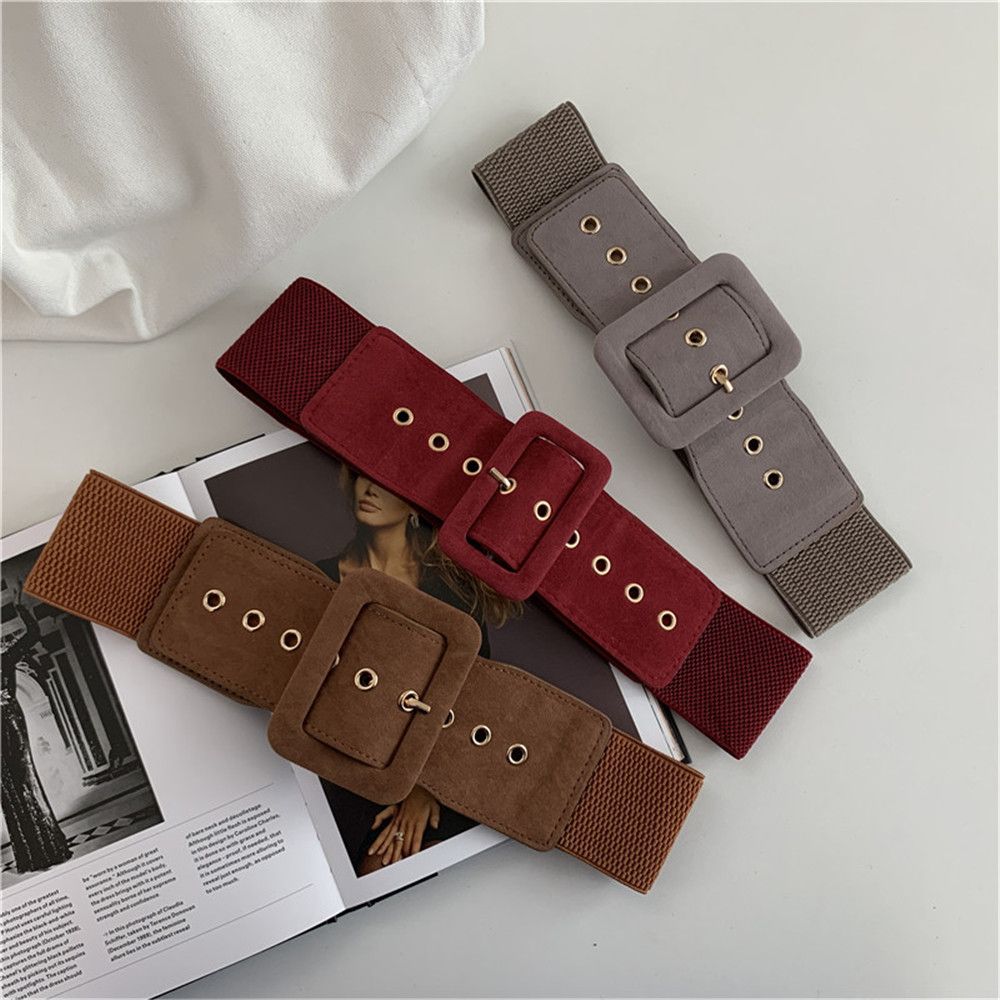 Ceinture extensible pour femmes, large, boucle en métal, bracelet en cuir, accessoires pour vêtements féminins, vêtements et accessoires de taille pour robe