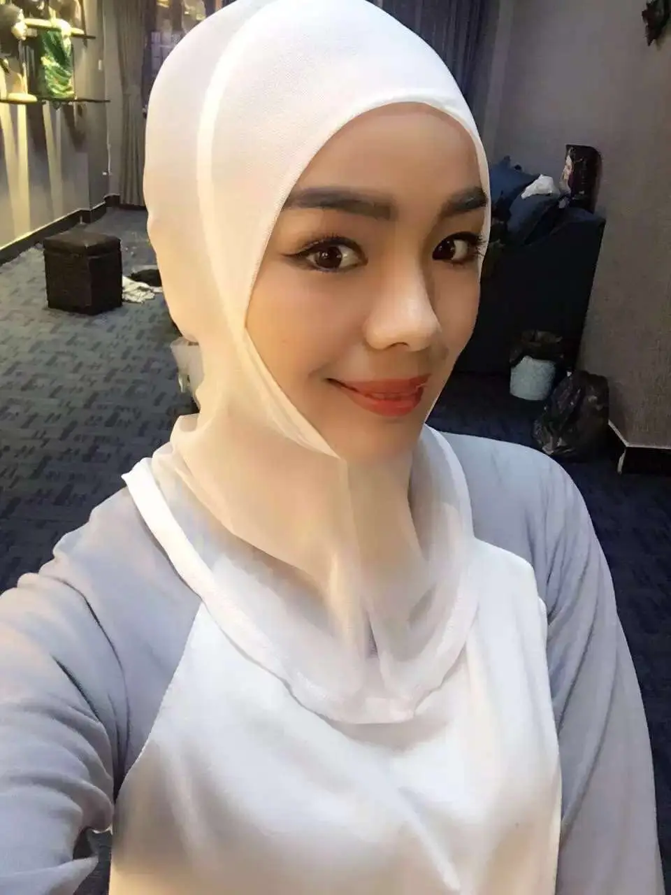 Sous-foulard musulman Ninja, été, super gaze, HAWEI, rond, croisé, femme, doux, respirant, bonnet islamique