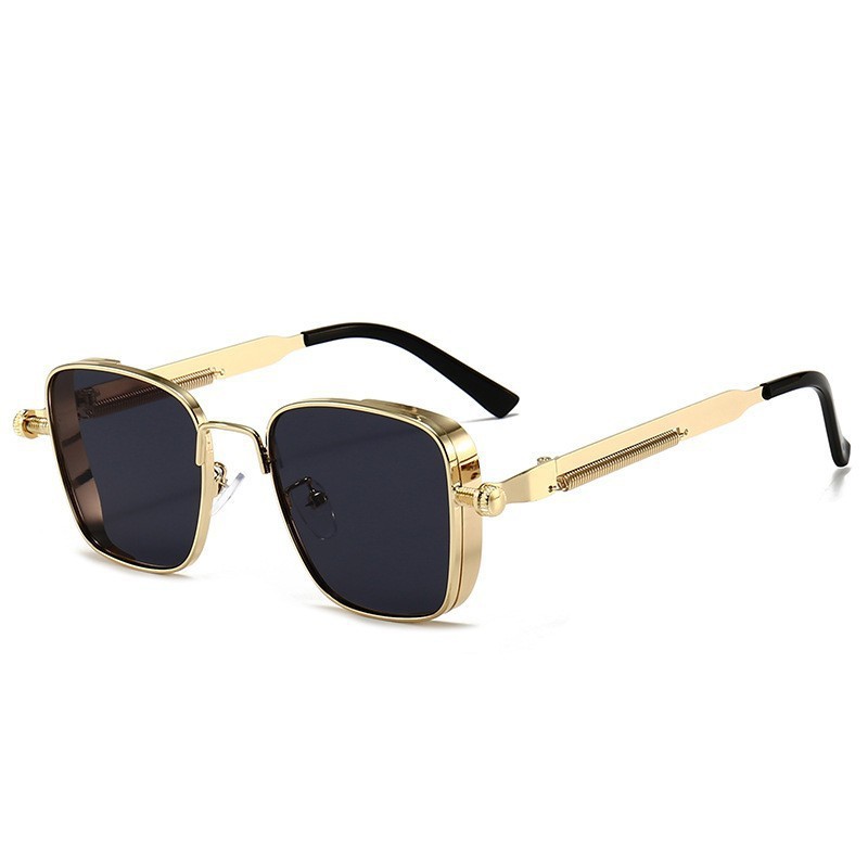 Lunettes de soleil de conduite haut de gamme pour hommes, anti-UV, en métal de qualité supérieure, style punk, tendances mode, protection UV400