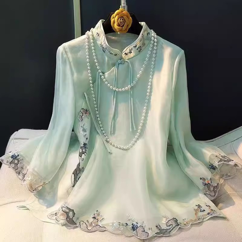 Costume Tang de Style ethnique pour femmes, chemisier Vintage Harajuku brodé, hauts chinois élégants, amples, nouvelle chemise féminine Hanfu, printemps automne
