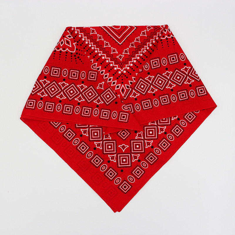 Écharpe carrée rouge à motifs géométriques, bandana en coton imprimé, vêtements de sauna, grande taille 68 cm