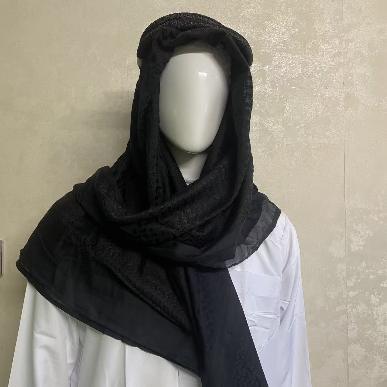 Bandeau écharpe arabe dubaï saoudien, combinaison de pièces brodées, été hiver printemps automne, motif de grille en Polyester réglable