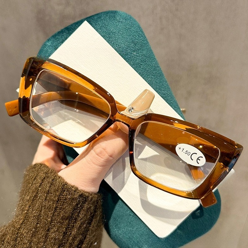 Lunettes de presbytie à petite monture carrée, verres transparents, mode Simple, lunettes de lecture pour personnes d'âge moyen et âgées