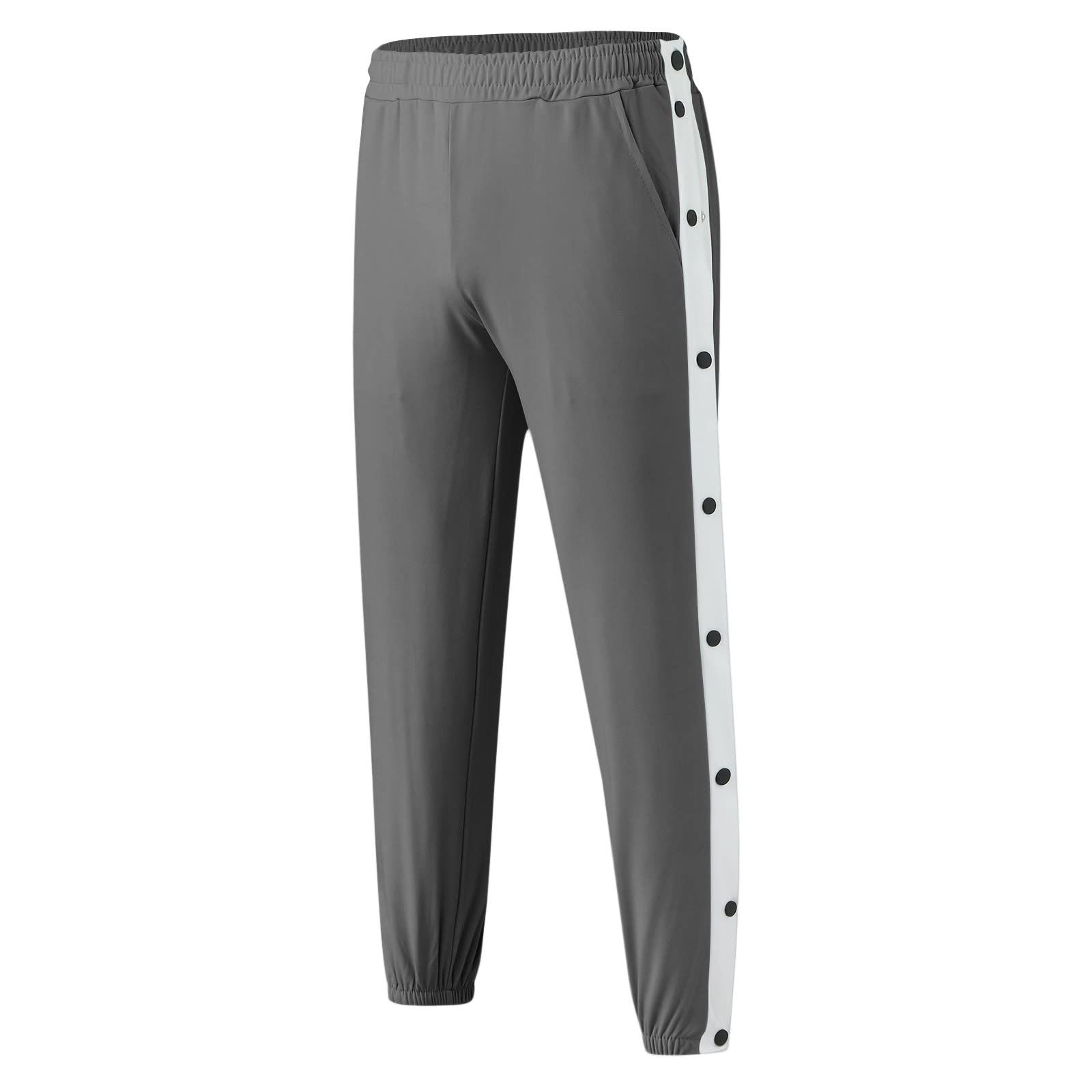 Hommes pantalons de survêtement mode contraste couleur côtés boutons Stretch entraînement pantalons longs mâle décontracté sport pantalons de survêtement Streetwear