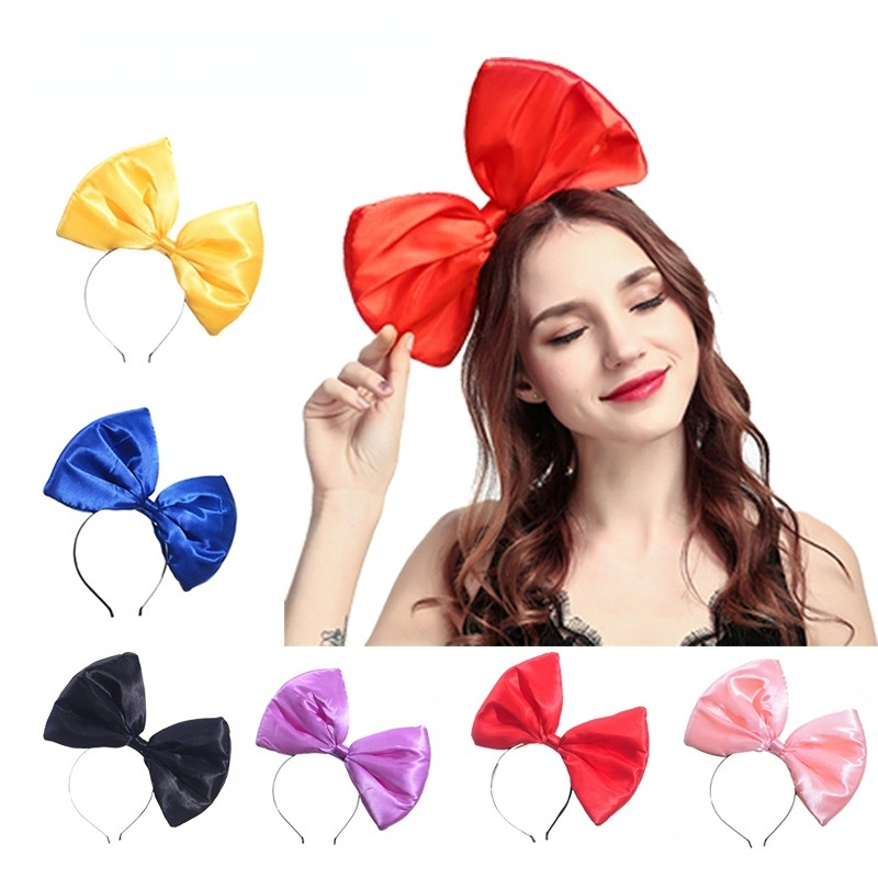 Bandeau serre-tête avec gros nœud papillon pour femme et fille, pour mariage, anniversaire, Costume Cosplay, fête de noël