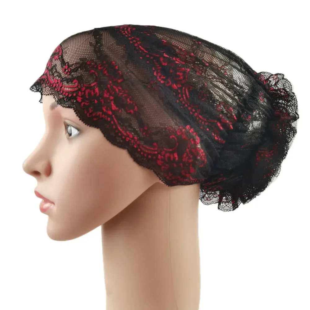 Nouveau Hijab Intérieur Complet en Dentelle pour Femme, Bonnet Turban, Sous-Hijab, Foulard Islamique, Chapeau Enveloppant, Bonnet pour Perte de Cheveux