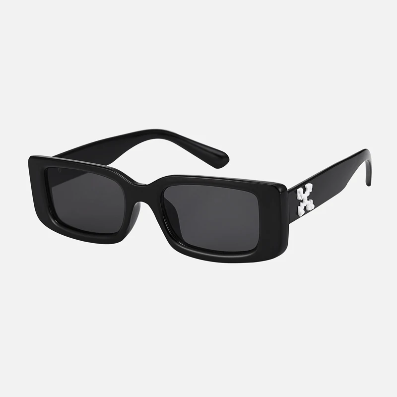 Ensemble de petites lunettes de soleil rectangulaires pour femmes et hommes, nuances carrées, lunettes de soleil rétro, marque de luxe, UV400, 5 pièces
