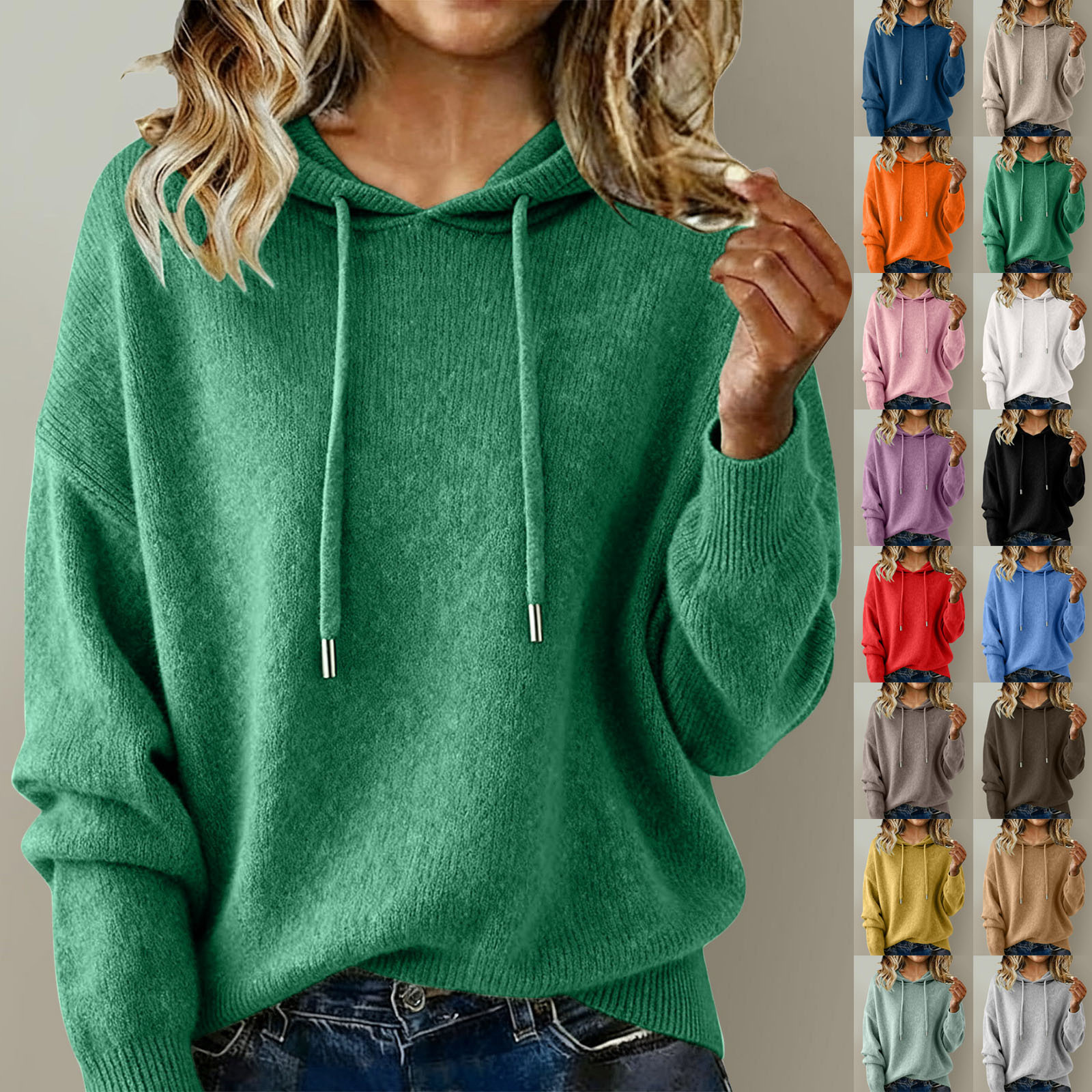 Sweat-shirt pour femme, pull à col noué, à manches longues, en tricot, pour l'automne et le printemps, XRFZC-RX99100