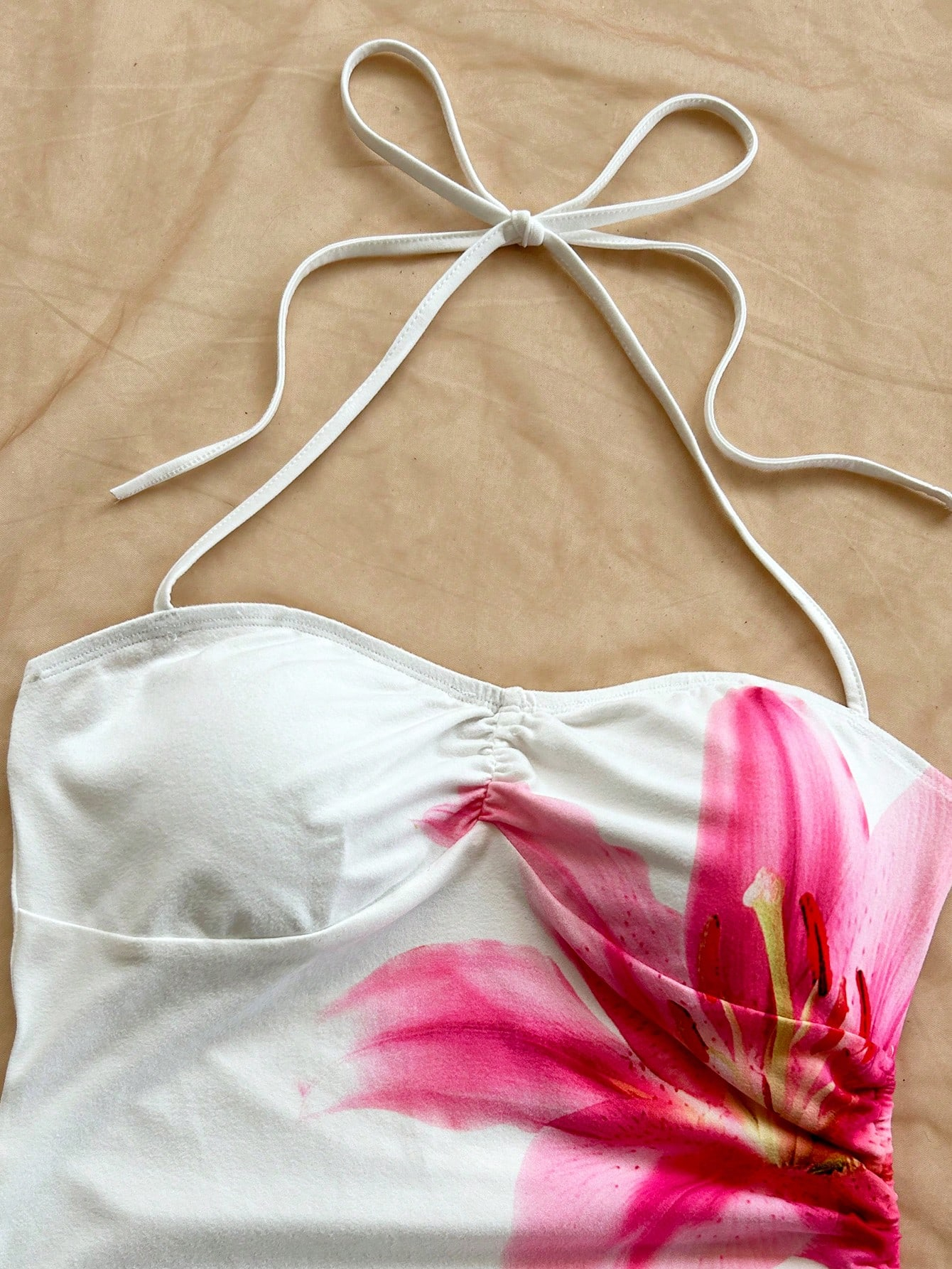 Robe à imprimé Floral pour femmes, vacances à la plage, ourlet asymétrique, col licou, nœud moulant, style Boho, robes courtes, Streetwear, 2025