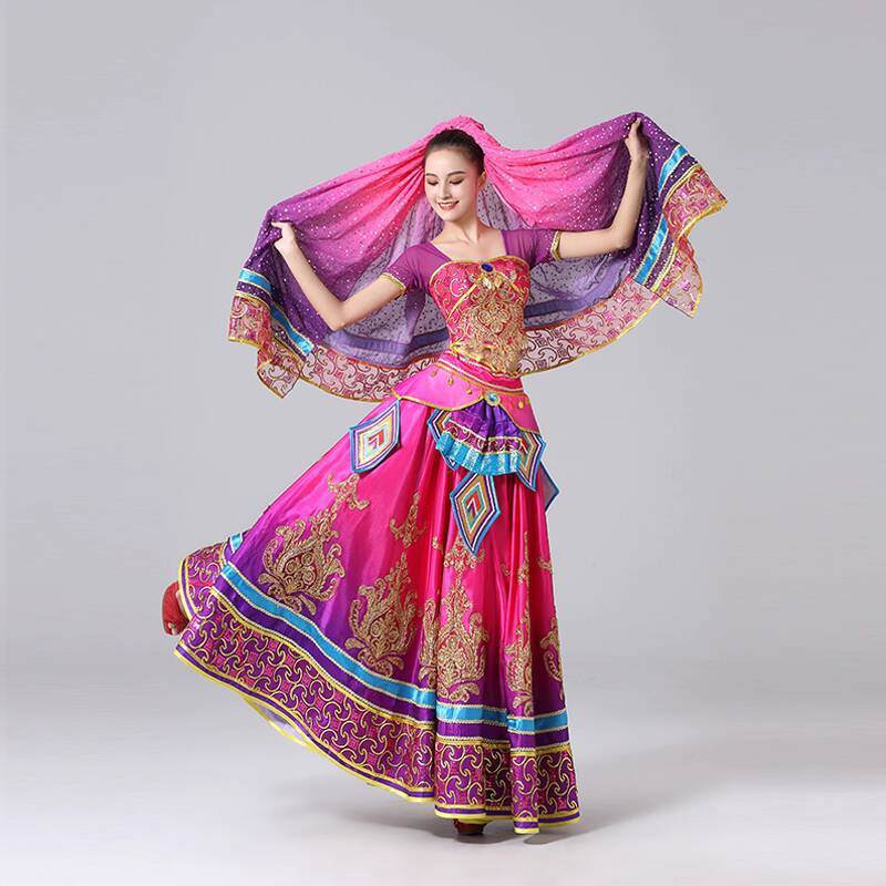 Costume de spectacle de danse indienne pour femmes, tenue de danse de Style exotique, Costume de spectacle de danse du ventre, danse du Xinjiang ouïghoure