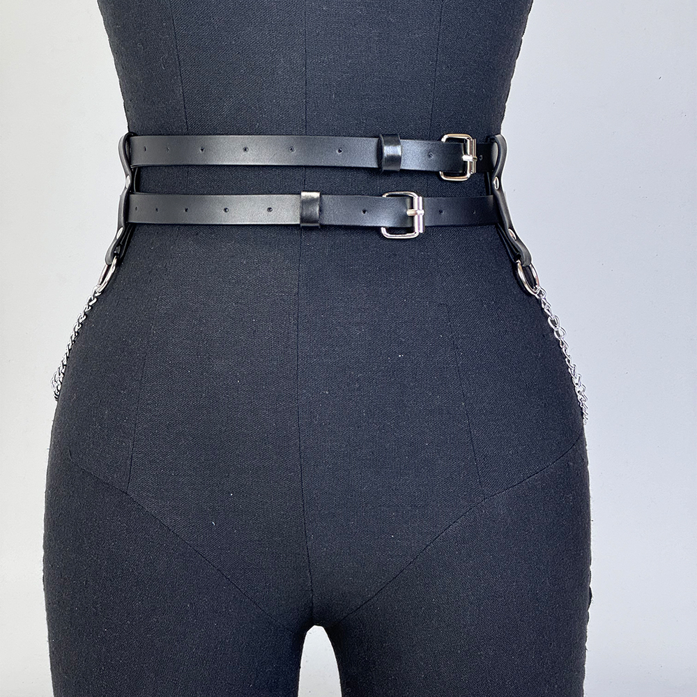 Ceinture de mode pour femme, style urbain, chaîne de corps à pampilles, réglable, décorative, style punk, accessoires vestimentaires gothiques