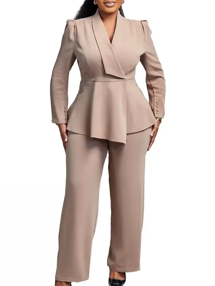 2 pièces femmes ensembles grande taille nouveauté correspondant deux pièces ensembles Blazer manteau haut pantalon costumes tenues vêtements