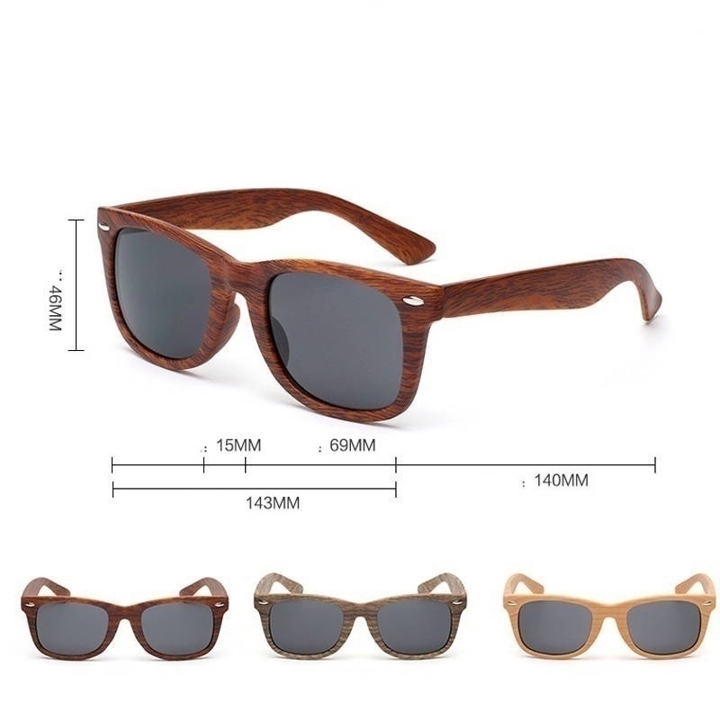 Lunettes de soleil rétro Vintage pour hommes et femmes, couleur bois, mode été, Grain de bois