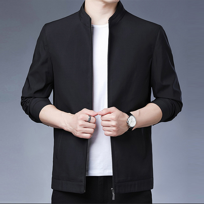 Printemps vestes sociales pour hommes couleur unie col montant ample décontracté hommes veste affaires bureau robe manteau mâle vêtements plus récent