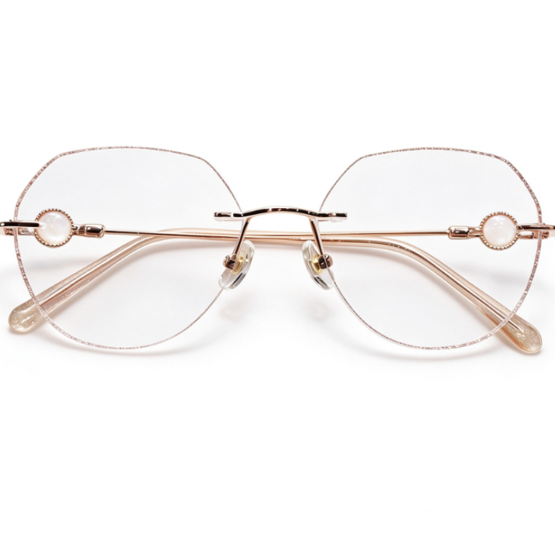 Lunettes de lecture anti-lumière bleue sans monture élégantes pour femmes, style INS, monture large, ultra-légères