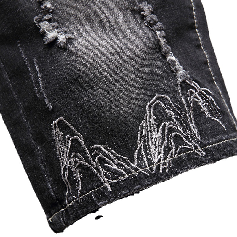 Haute qualité hommes trou Denim Shorts été nouvelle mode décontracté coupe ajustée déchiré rétro jean court mâle marque classique pantalon