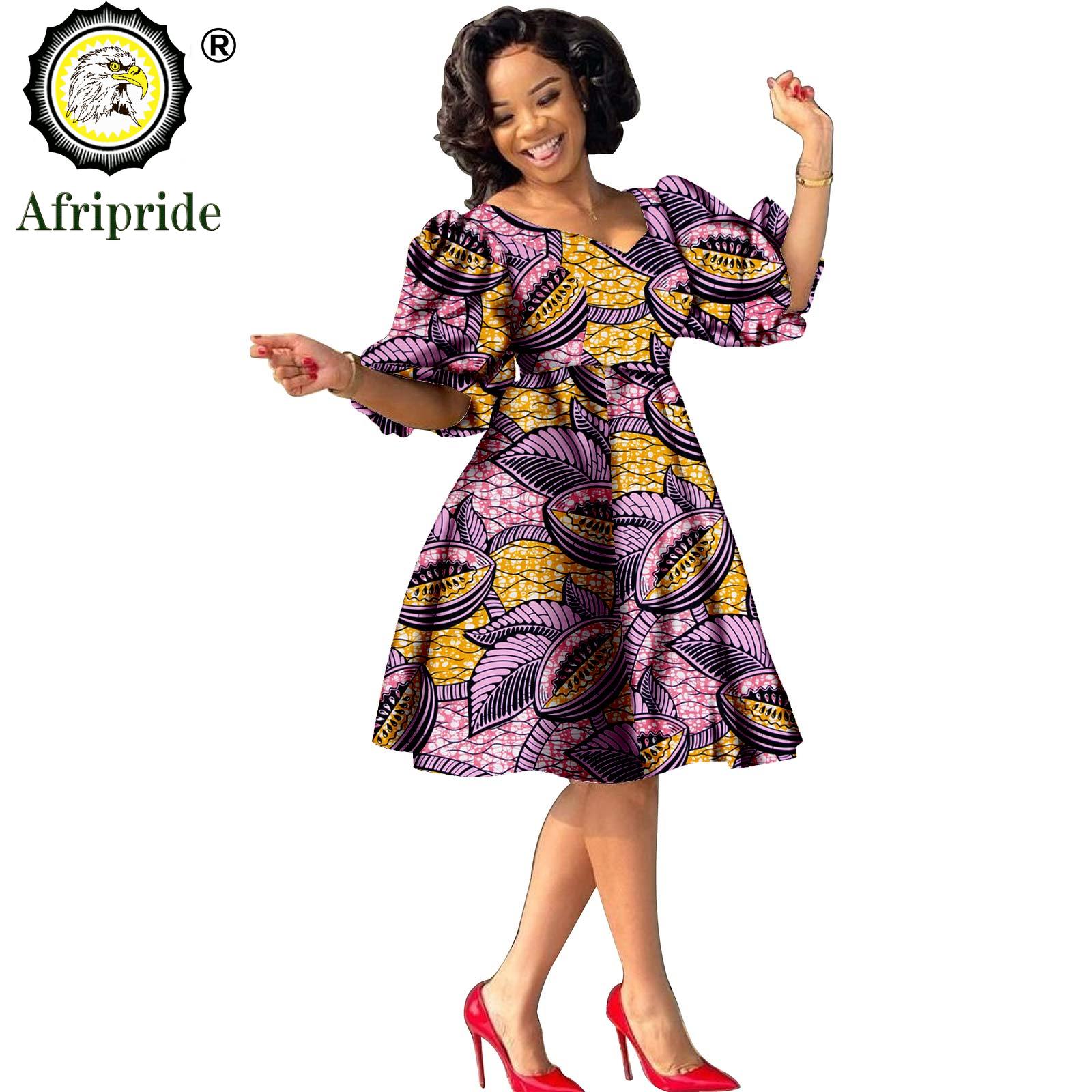 Robes africaines pour femmes, imprimé Ankara, grande taille, robe ample, col en V, pur coton, wax batik, tenues Dashiki, vêtements décontractés S2025029